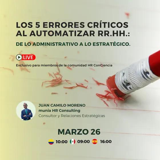 Los 5 errores críticos al automatizar RR.HH.